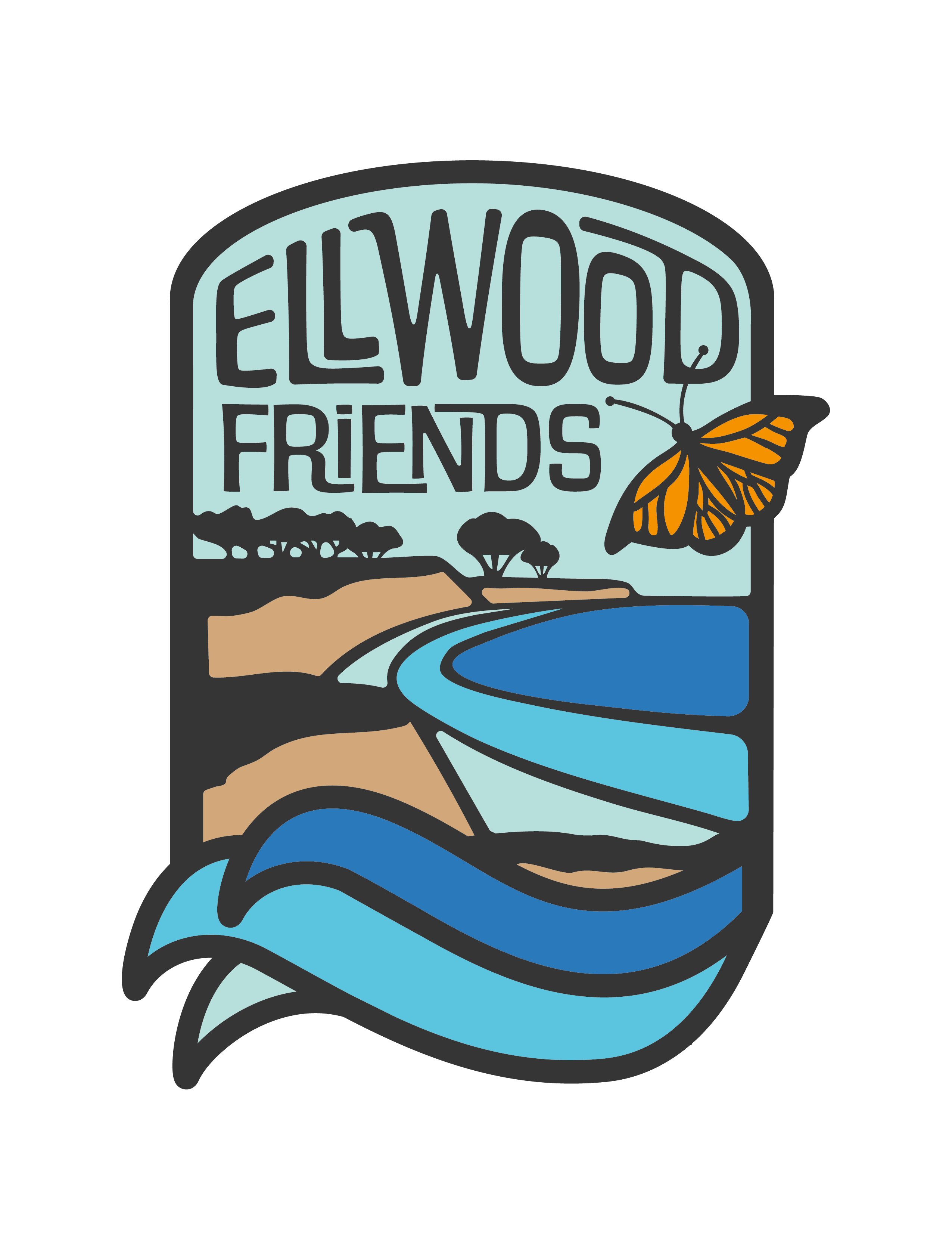 Ellwood Friends logo design by Milena Gavala of Curious G Design Studio